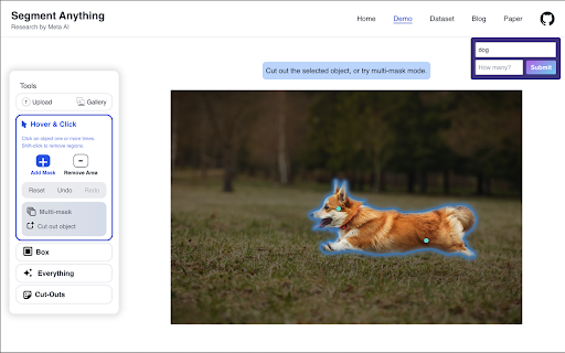 Say Anything Prompt Segment Anything Model website screenshot