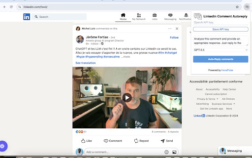 Linkedin Comment Autoreply website screenshot