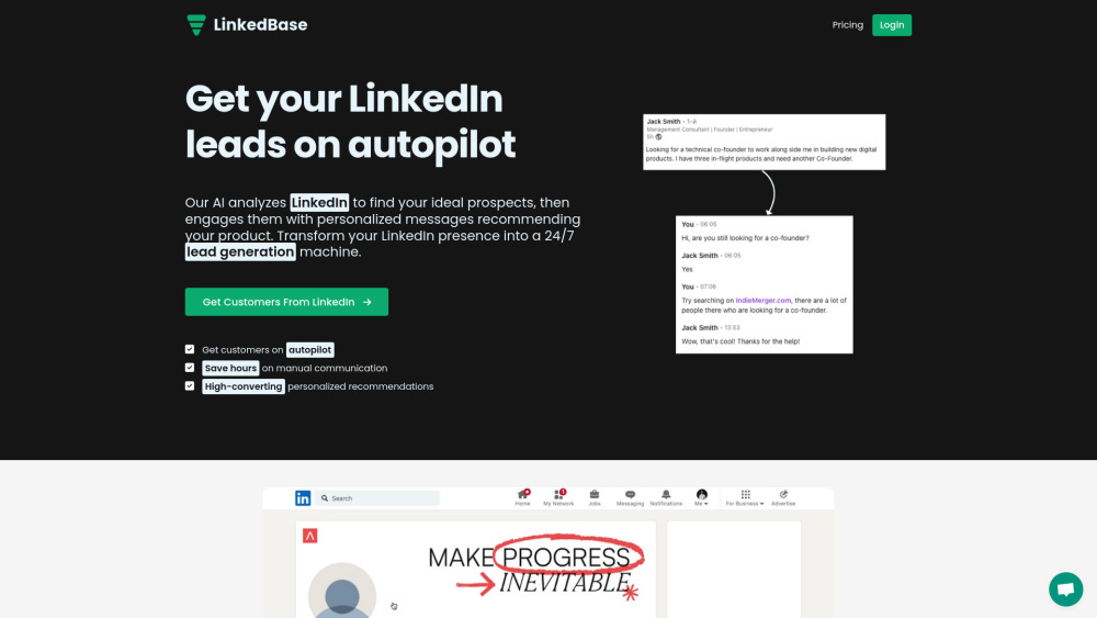 Linkedrecs website screenshot