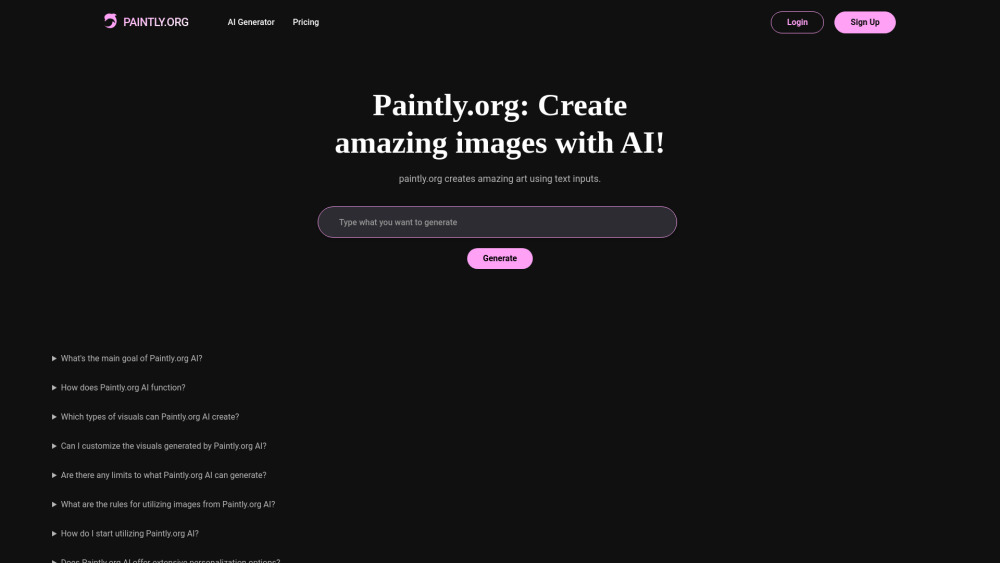 P website screenshot