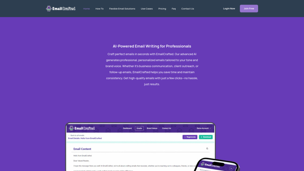 E website screenshot