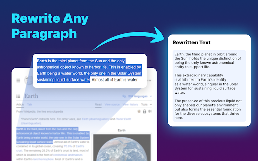 Paragraph Rewriter website screenshot