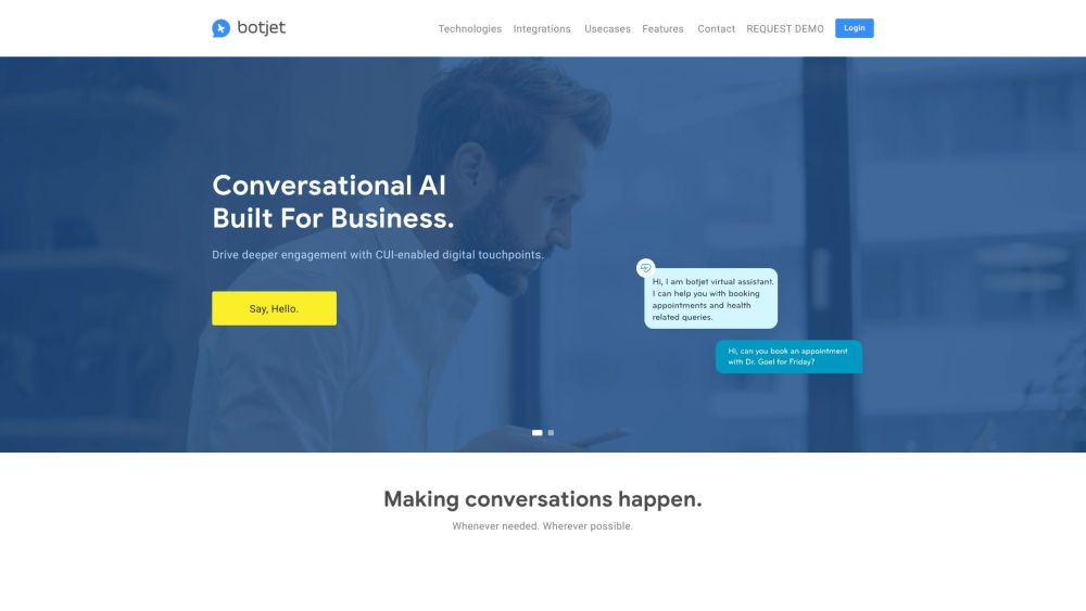 Botjet website screenshot