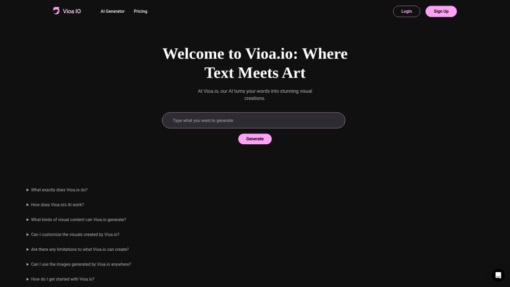 V website screenshot