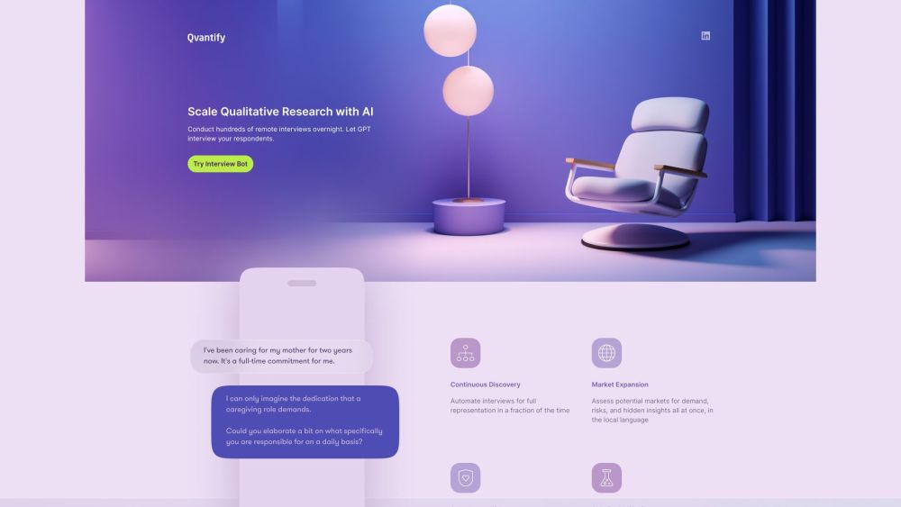 Qvantify website screenshot