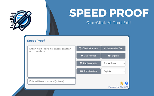 Speedproof One Click Ai Text Edit website screenshot