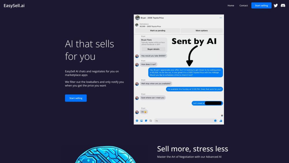 E website screenshot