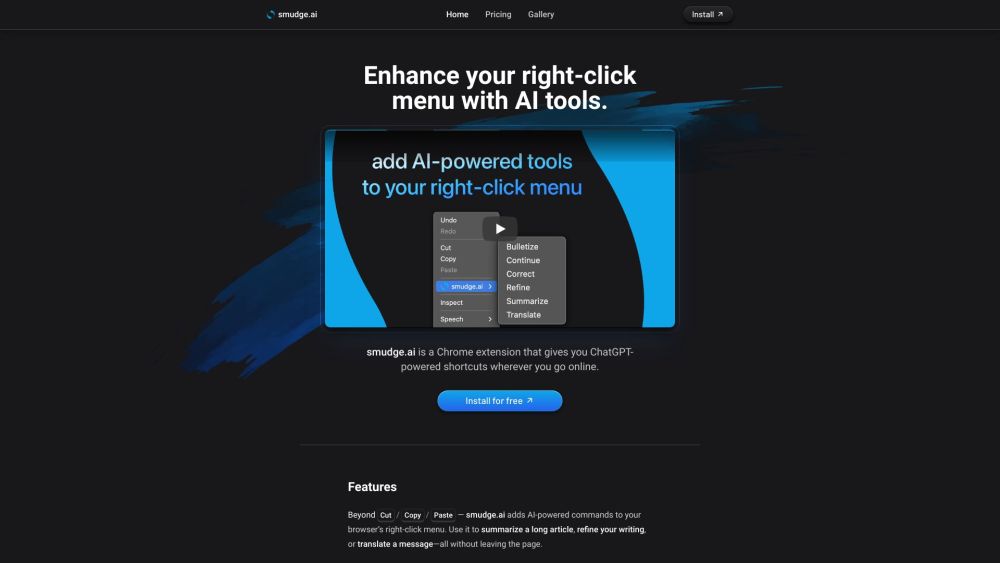 Smudge Ai website screenshot