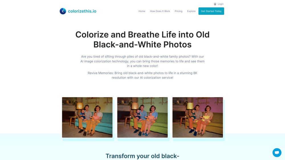 Colorize Black And White Photos W Ai website screenshot