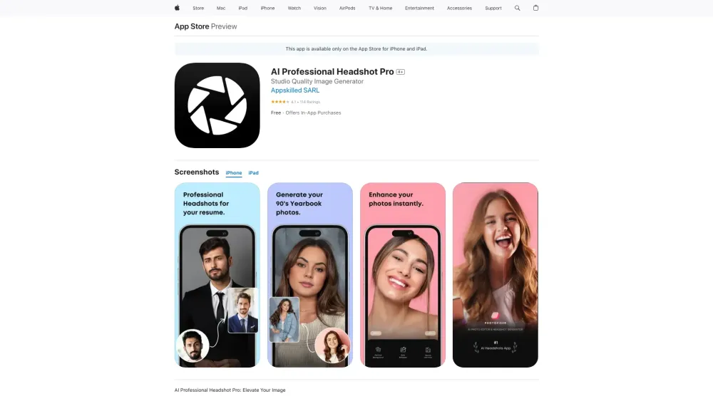 A website screenshot