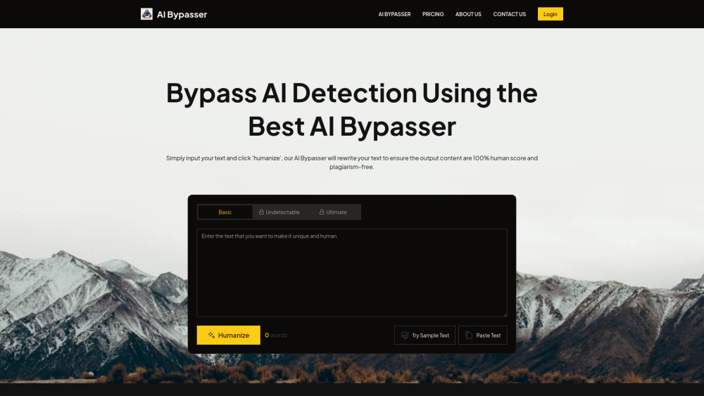 Ai Bypasser Ai website screenshot