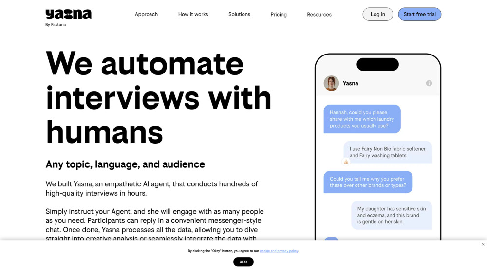 Yasna Ai website screenshot