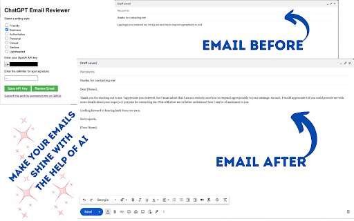 Chatgpt Email Reviewer website screenshot