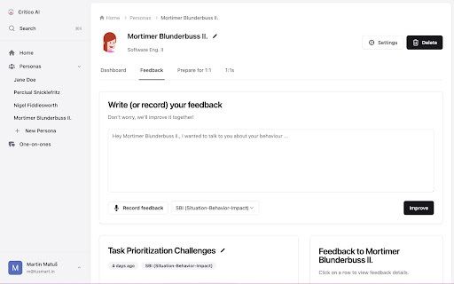 Critico Ai Feedback Extension website screenshot