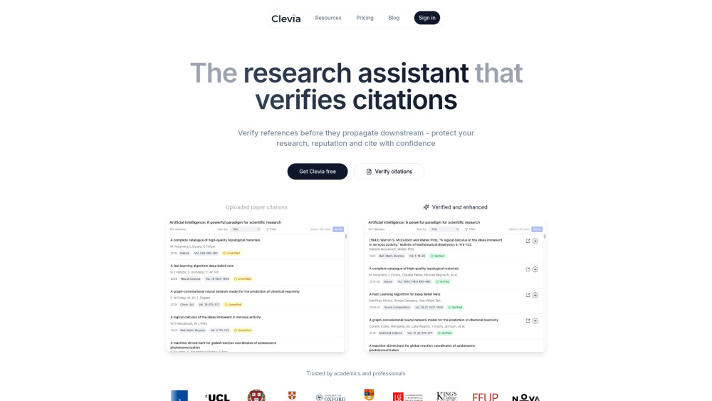 Clevia website screenshot