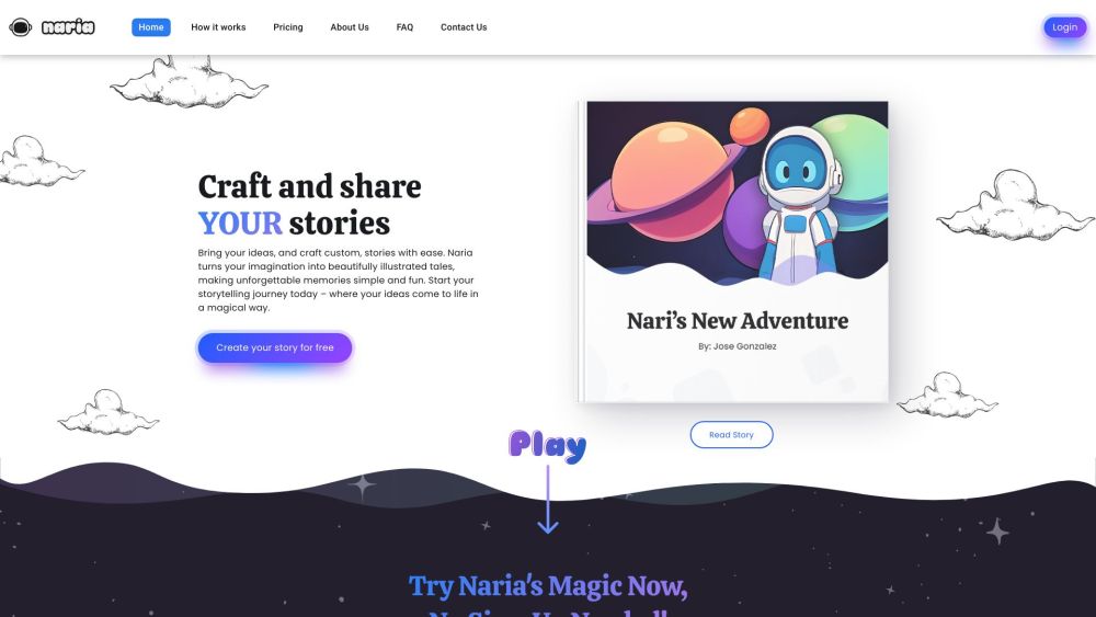 Naria Ai website screenshot
