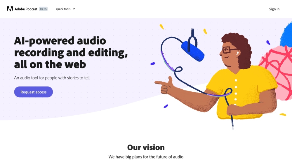 Adobe Podcast website screenshot