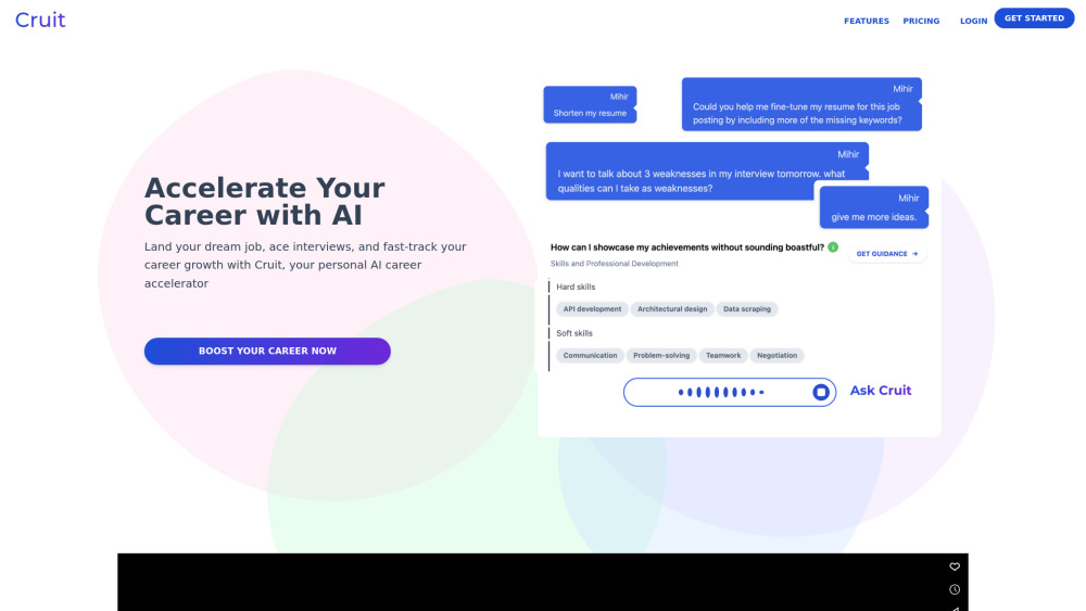 Cruit website screenshot