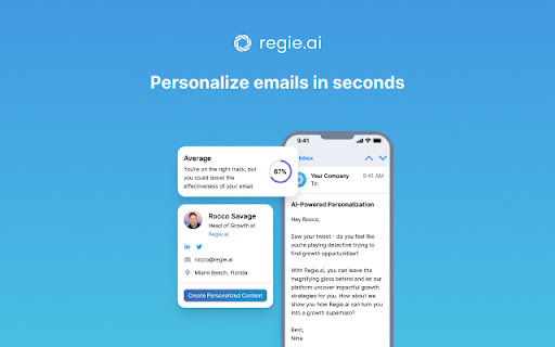 Regie Ai Ai Co Pilot For Sales Emails website screenshot