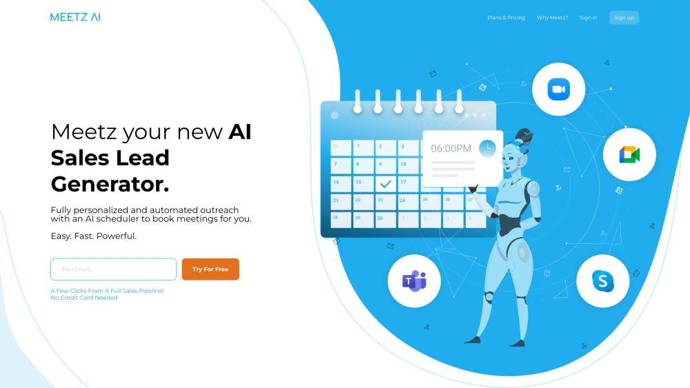 Meetz Ai website screenshot