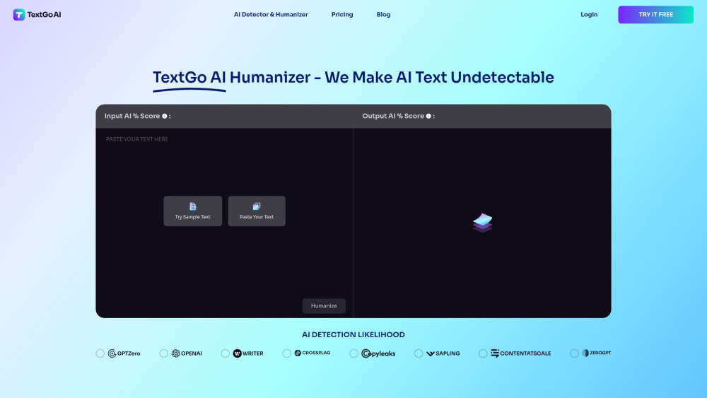 Textgo Ai website screenshot