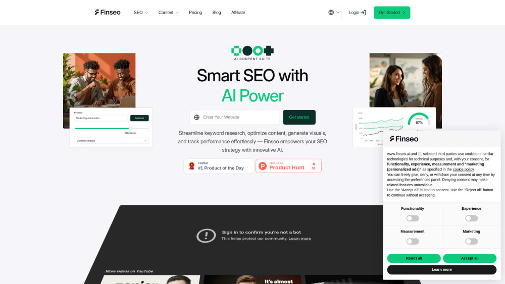 Finseo Ai website screenshot