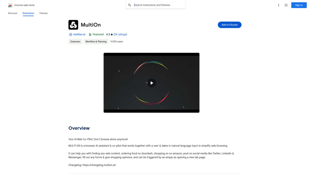 Multion website screenshot