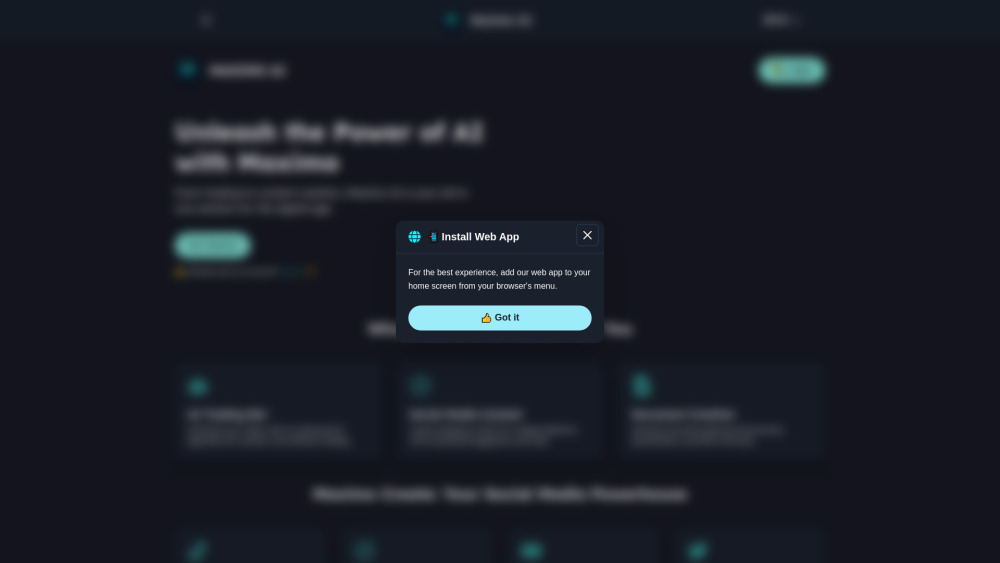 Maximo Ai website screenshot