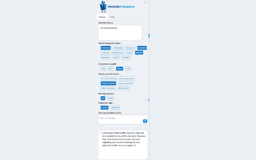 Prospect Sidekick website screenshot