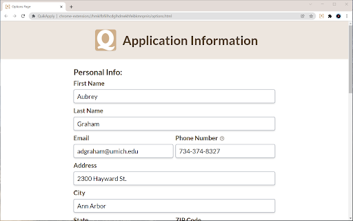 Quikapply website screenshot