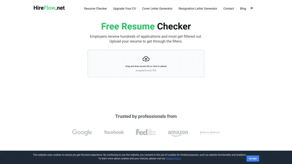 Resume Checker website screenshot
