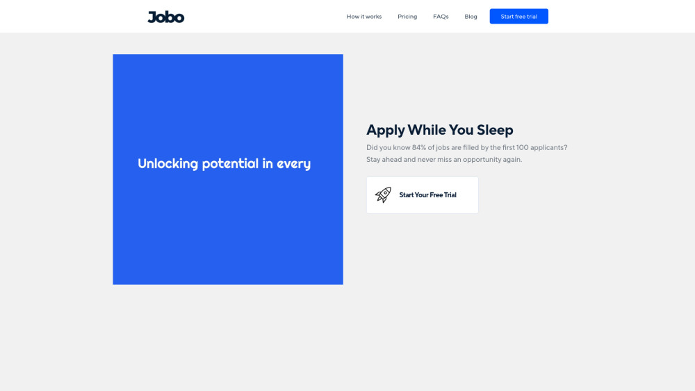 Jobo AI website screenshot