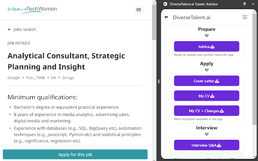 DiverseTalent website screenshot