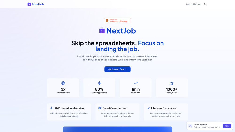 Nextjob website screenshot