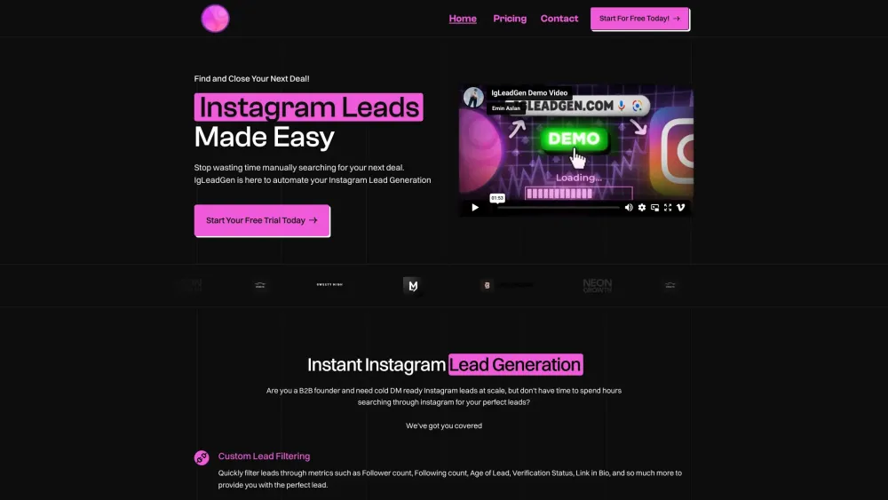 Igleadgen website screenshot