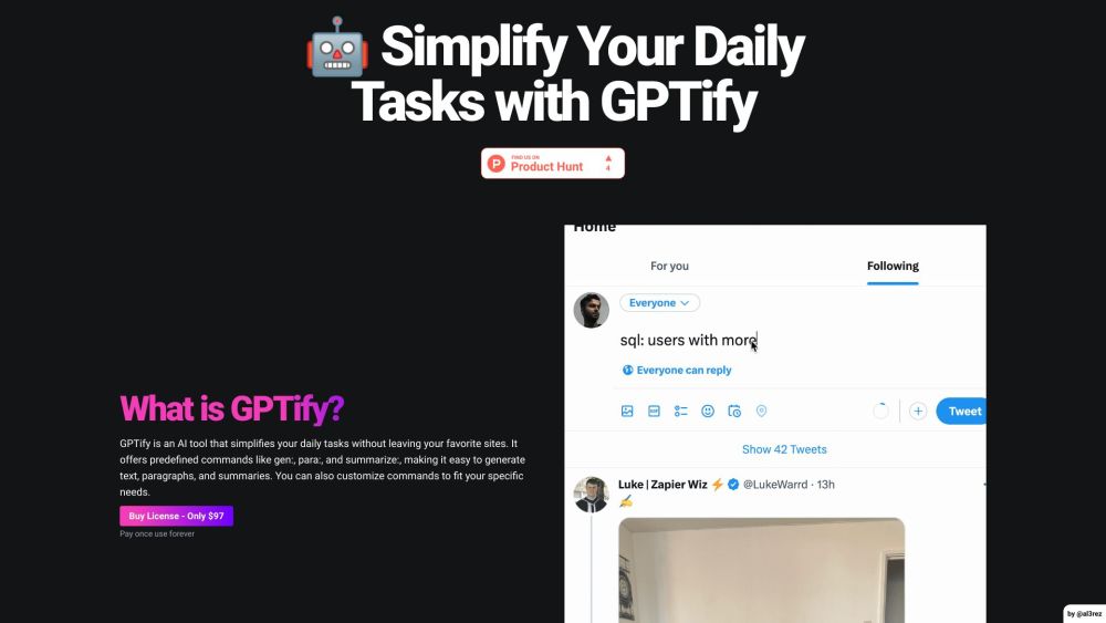 Gptify website screenshot