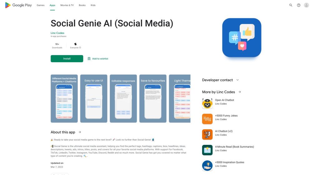 Social Genie Ai website screenshot
