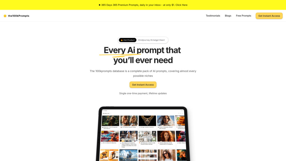 The100Kprompts website screenshot