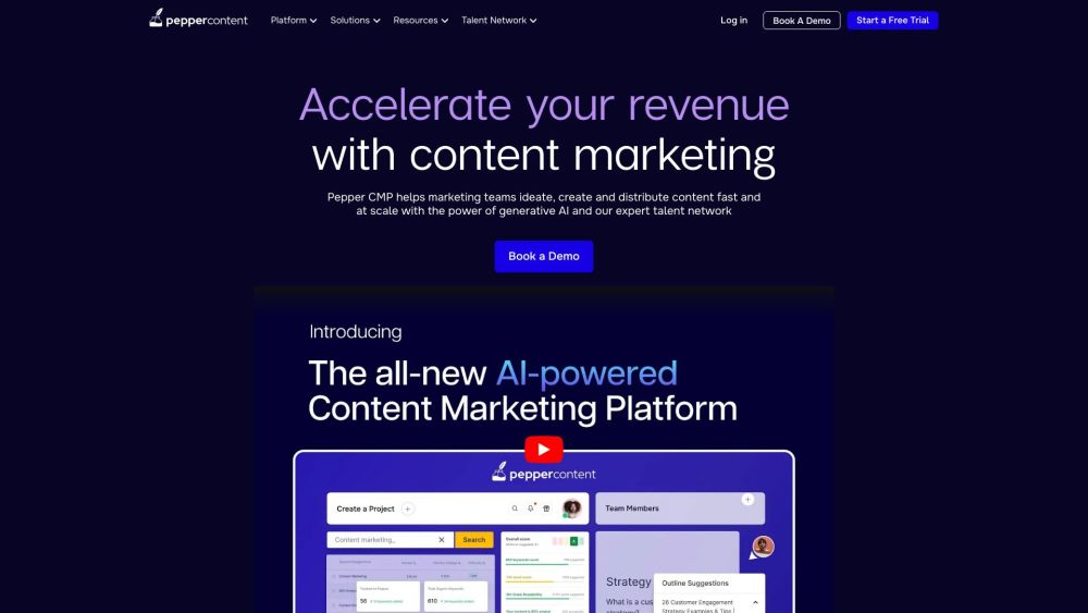 Peppercontent Io website screenshot