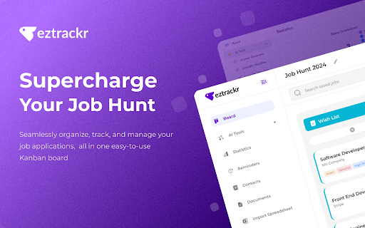 Eztrackr Supercharge Your Job Hunt website screenshot