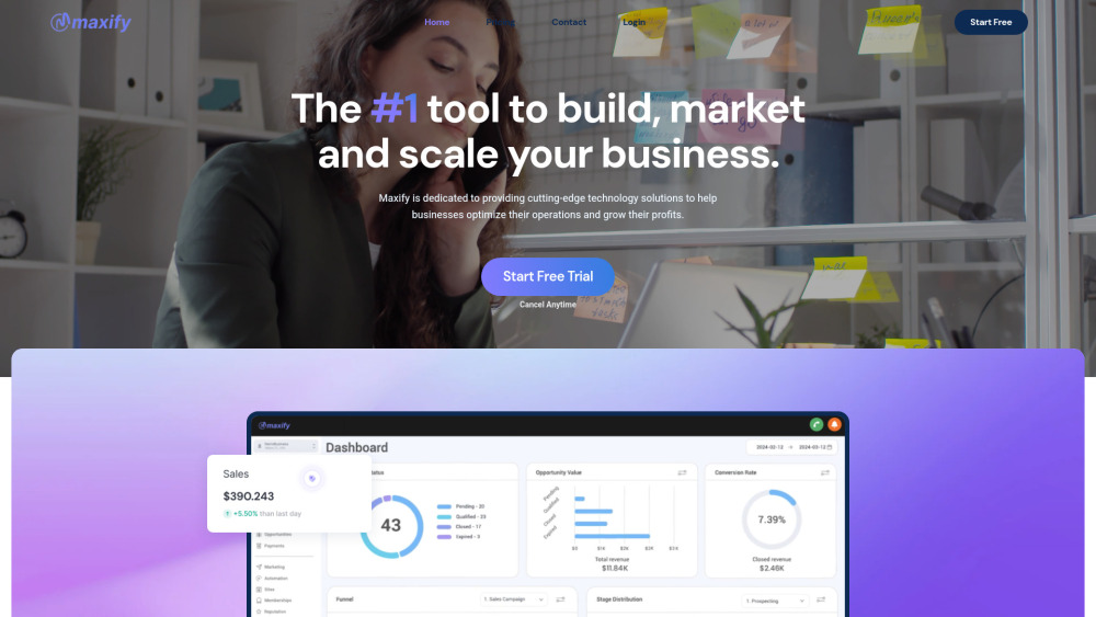 Maxify website screenshot
