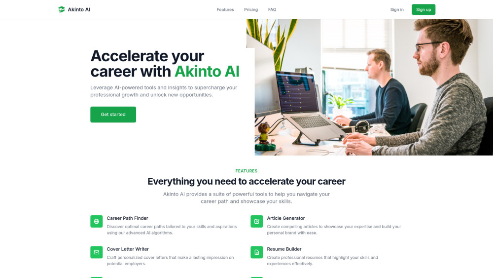 A website screenshot