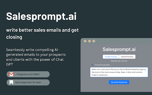 Salesprompt AI website screenshot
