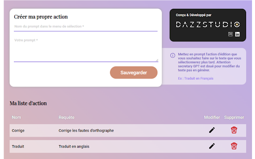 Secretary Gpt website screenshot