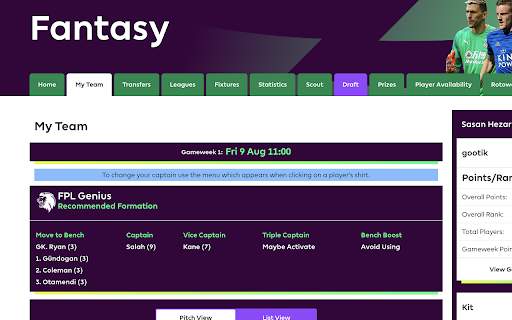 Fpl Genius website screenshot