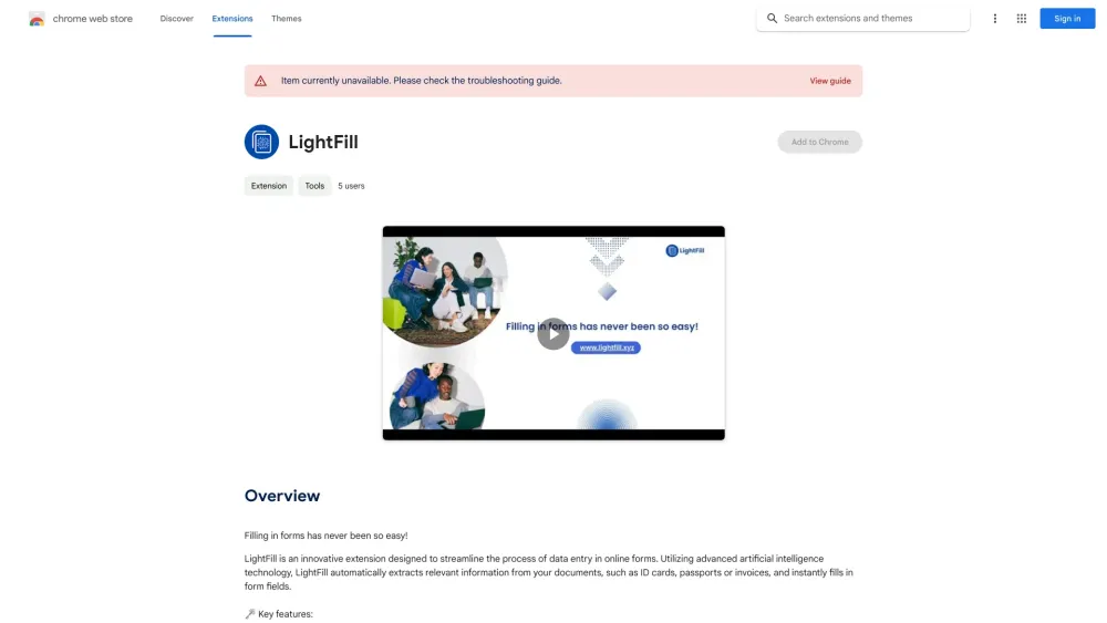 Lightfill website screenshot