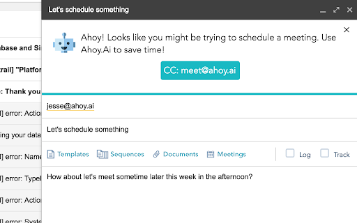 Ahoy.Ai Chrome Extenstion website screenshot