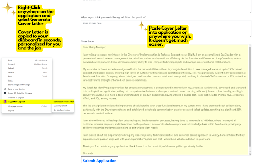 MagicMax  Job Application Copilot website screenshot
