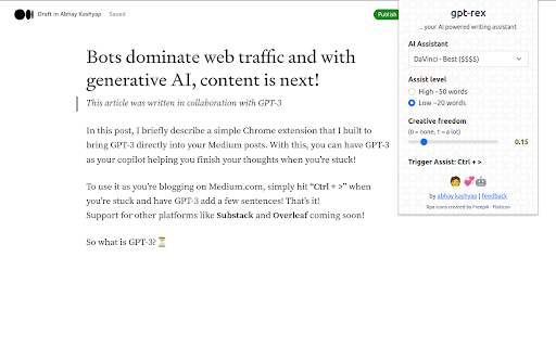 GPT-Rex website screenshot