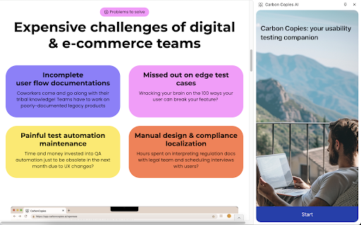 CarbonCopies AI website screenshot